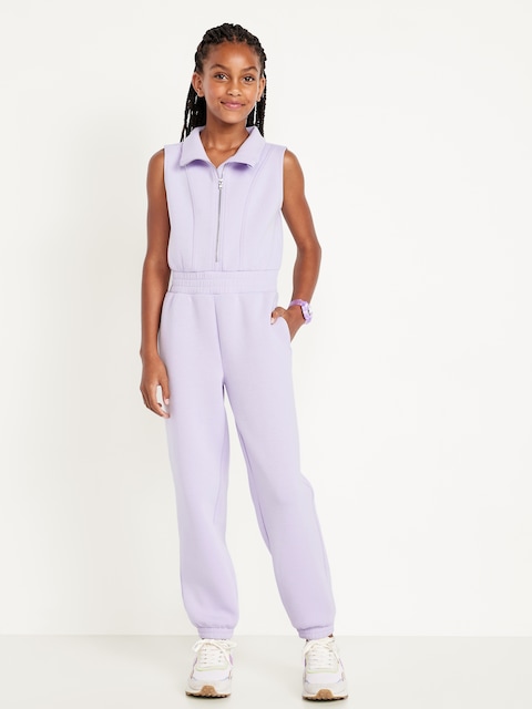 Bounce Fleece Sleeveless Zip-Front Jumpsuit for Girls