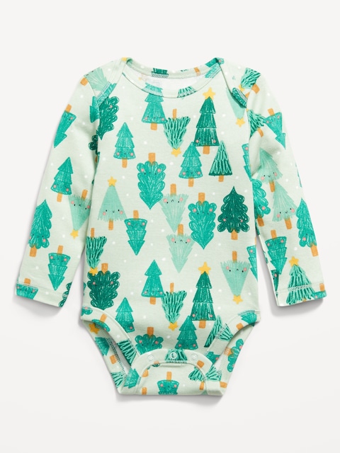 Printed Long-Sleeve Bodysuit for Baby