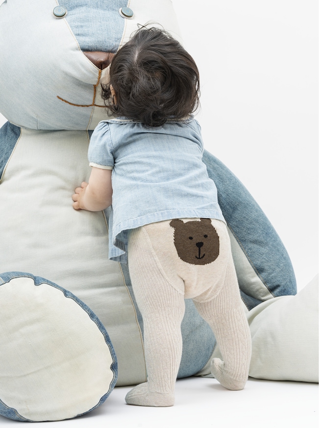 くまさんケーブルニットタイツ (ベビー＆幼児)-1