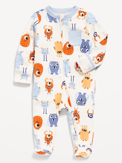 2-Way-Zip Sleep & Play Pocket Footed One-Piece for Baby