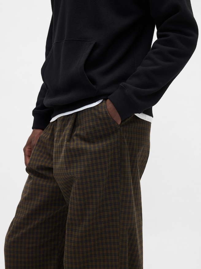 プレイド タック入りパンツ-4