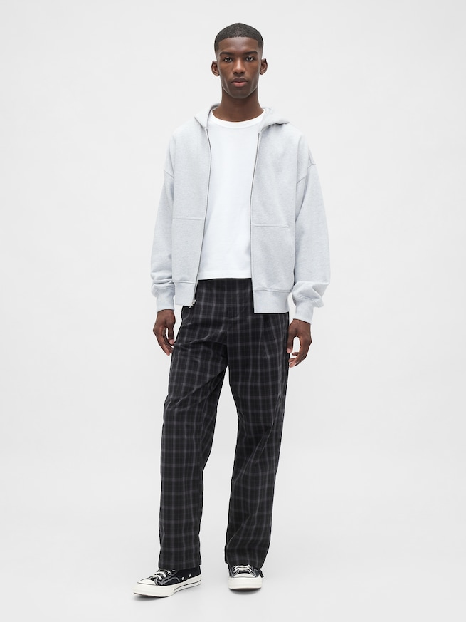 プレイド タック入りパンツ-0