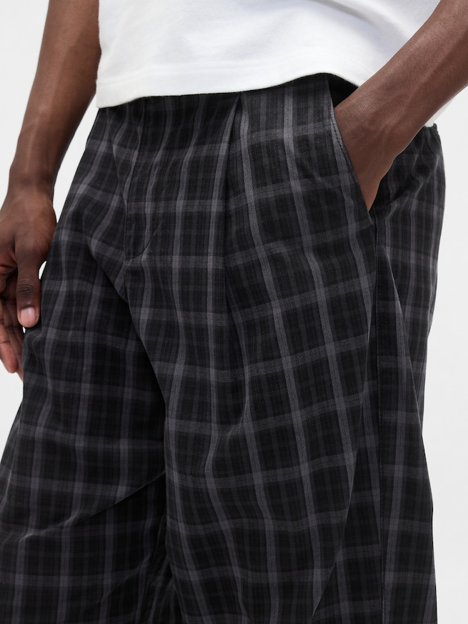 プレイド タック入りパンツ-4