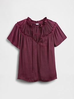 100% Recycled Relaxed Splitneck Top | Gap Factory