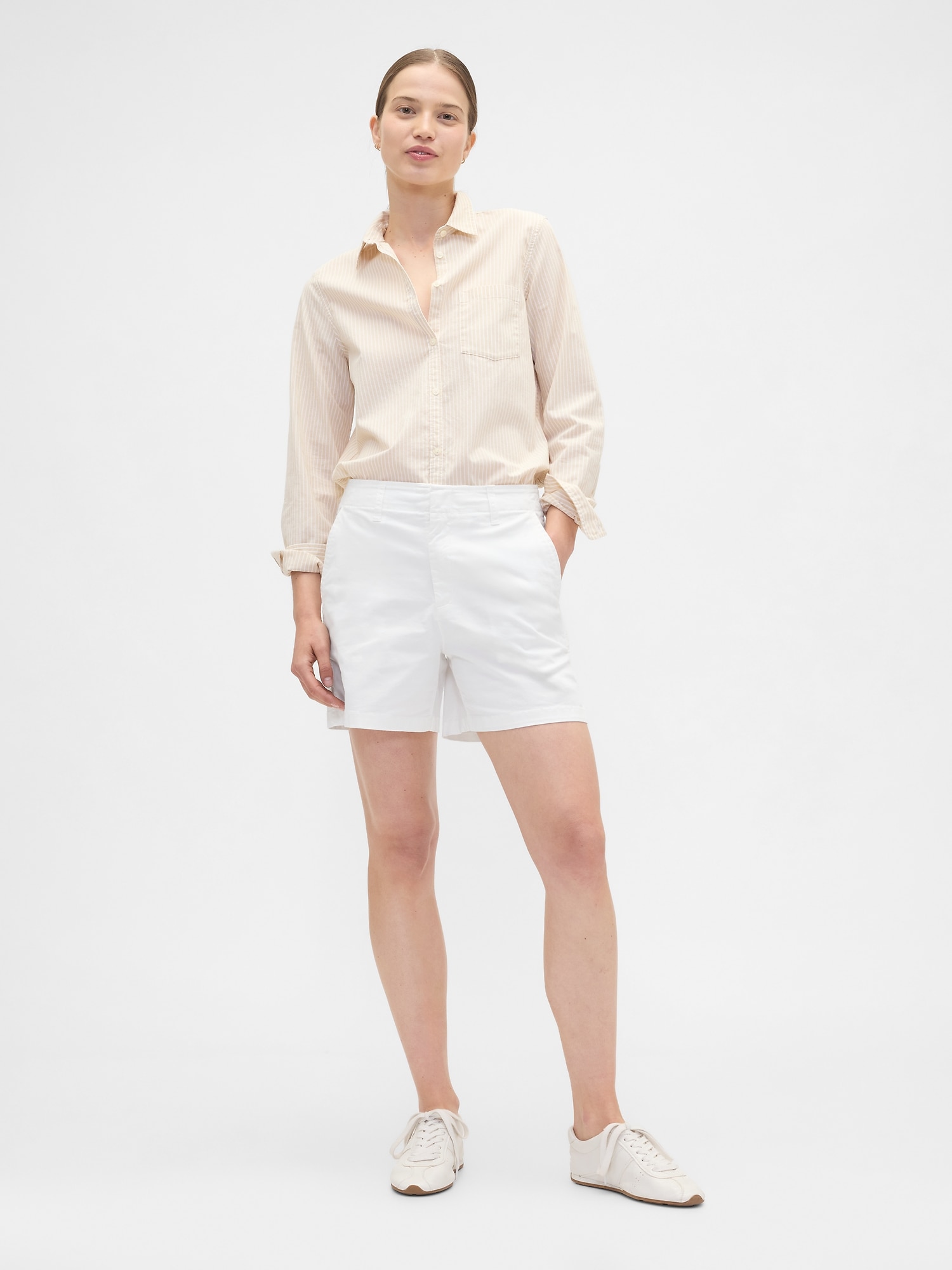 5" Mid Rise Downtown Khaki Shorts