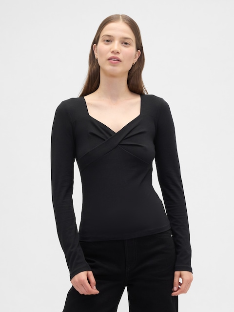 Twist-Front Sweetheart Top
