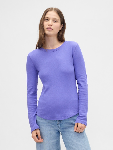 Waffle-Knit Crewneck T-Shirt