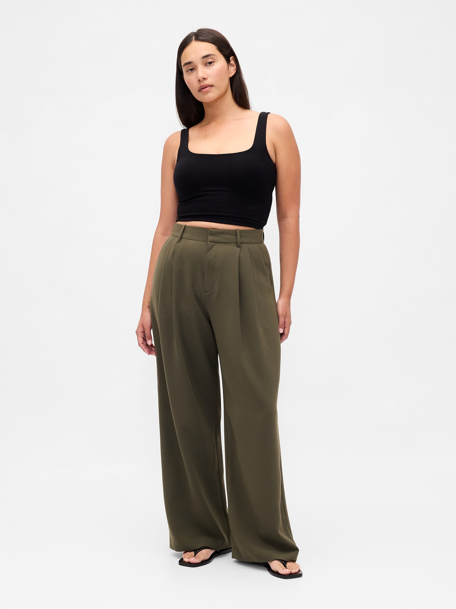 Curvy 365 High Rise Pleated Trousers