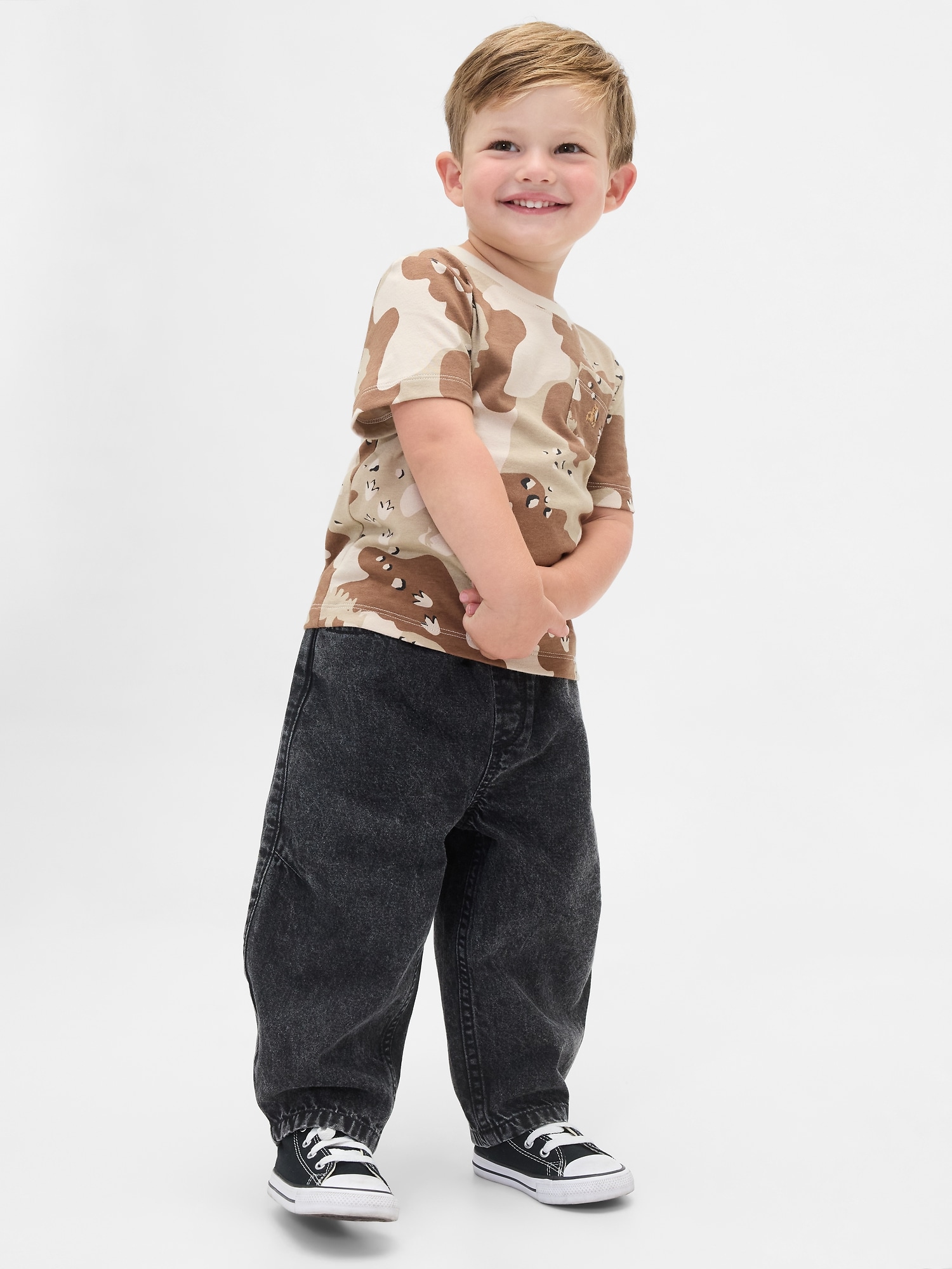 Baby & Toddler Pull-On Barrel Jeans