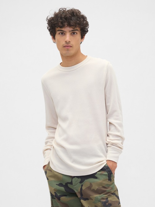 ワッフルニット クルーネックTシャツ