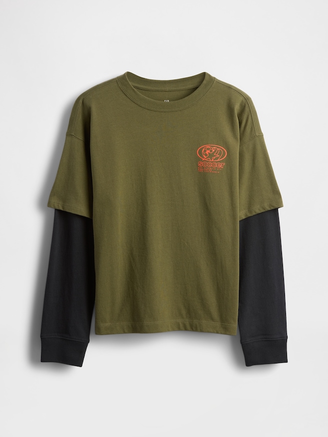 2in1 グラフィックTシャツ (キッズ)-0