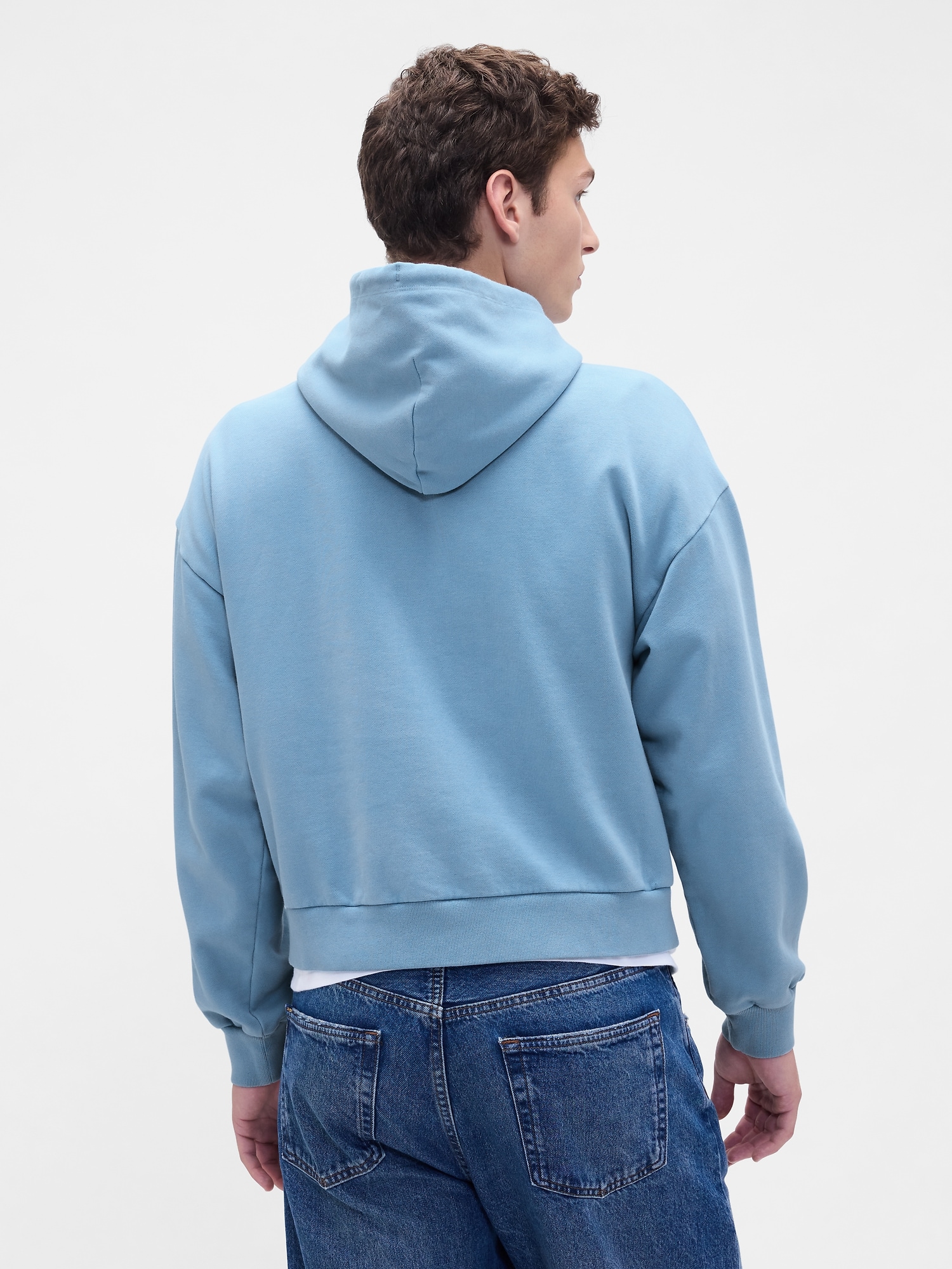 ヘビーウェイト オーバーサイズ GAPロゴ クロップドパーカー-2