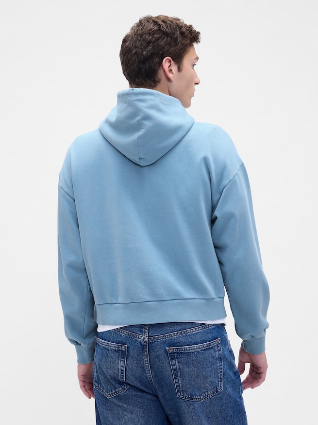 ヘビーウェイト オーバーサイズ GAPロゴ クロップドパーカー-2