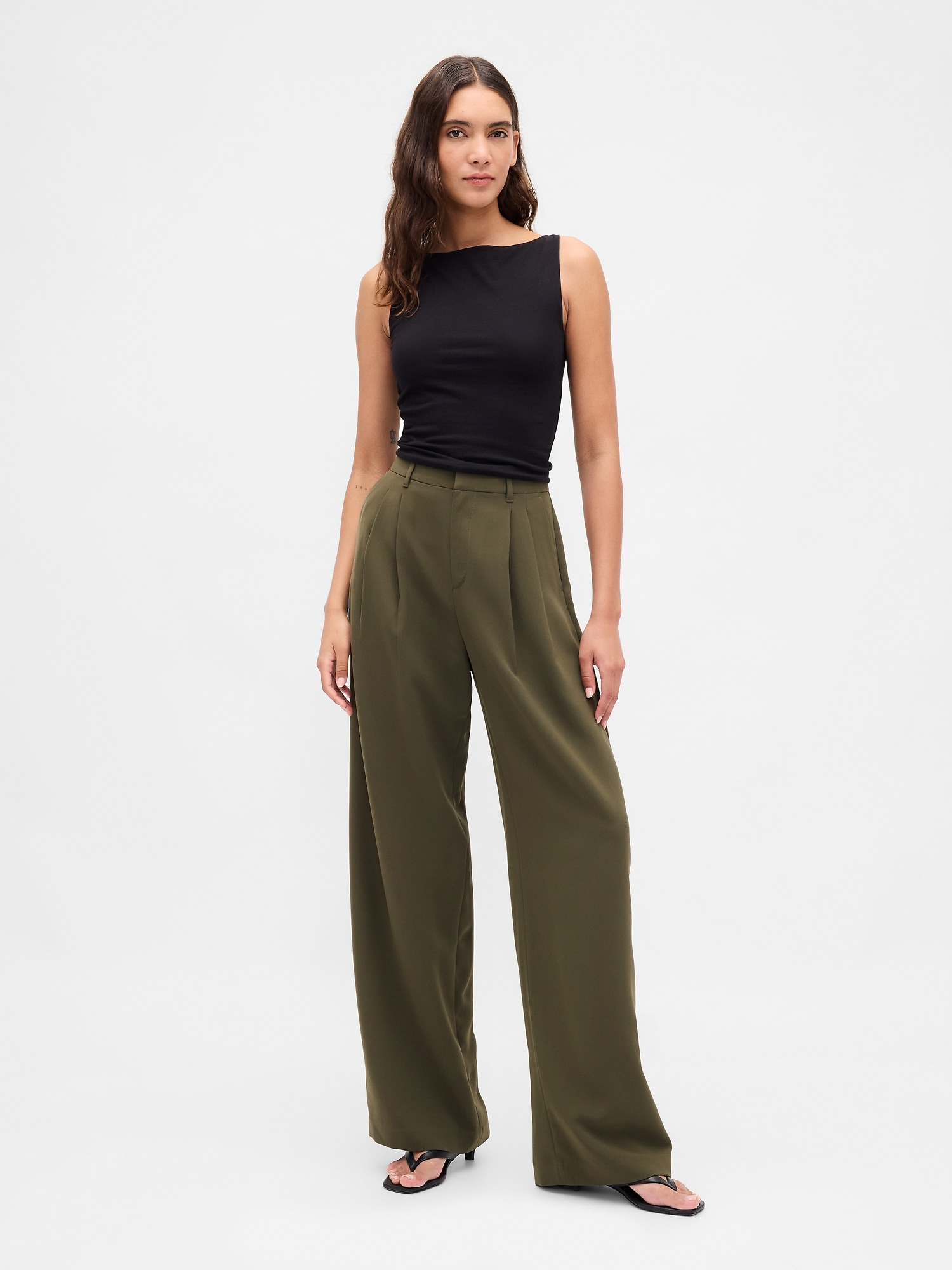 PANTALON TAILLEUR 365 À TAILLE HAUTE À PLIS