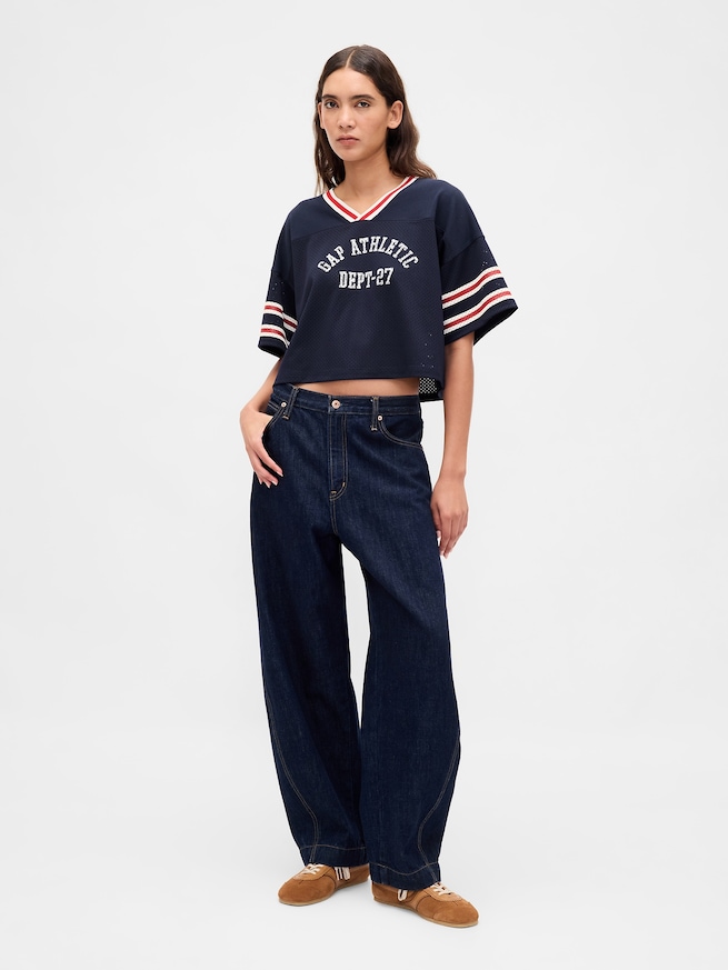 オーガニックコットン クロップド ジャージーTシャツ-1