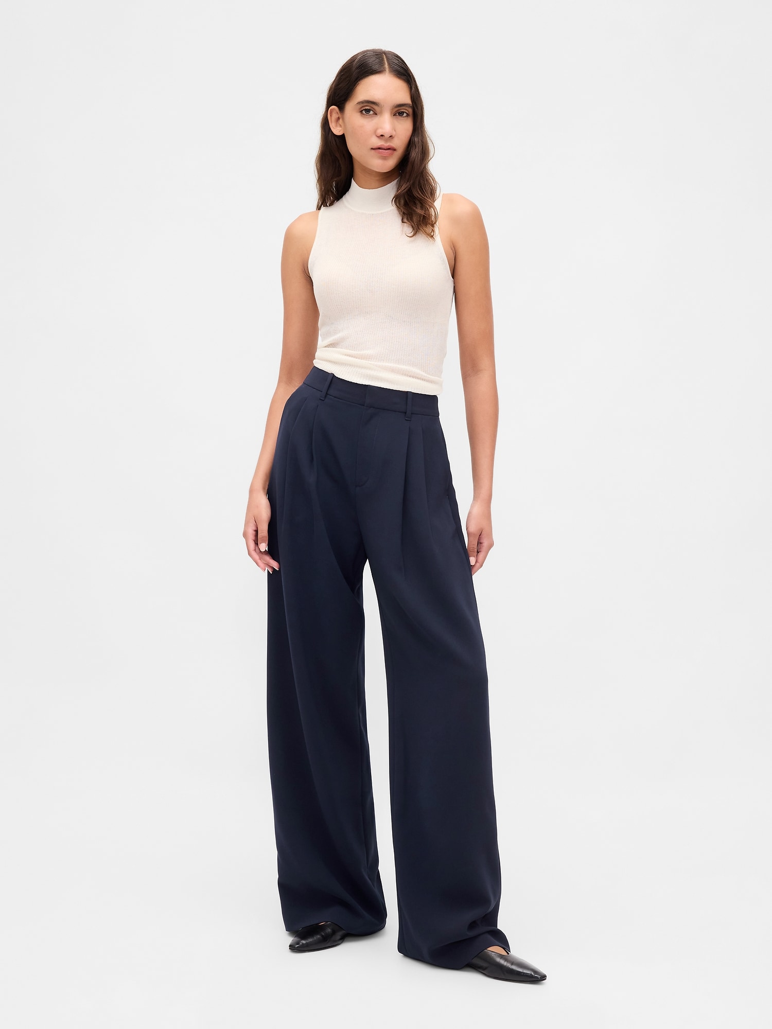 PANTALON TAILLEUR 365 À TAILLE HAUTE À PLIS