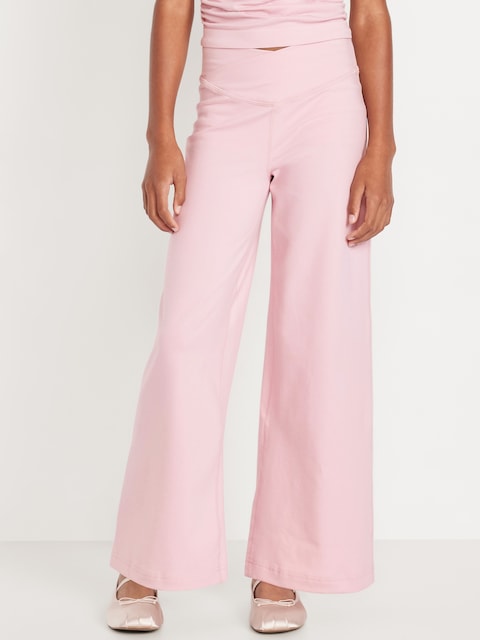 High-Waisted PowerChill Crossover Wide-Leg Leggings for Girls