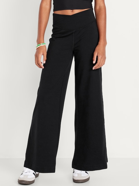 High-Waisted PowerChill Crossover Wide-Leg Leggings for Girls