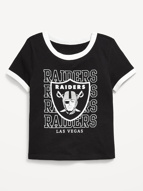 Las Vegas Raiders Fitted Graphic Ringer T-Shirt for Girls