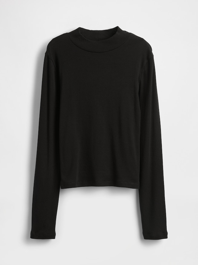 リブ モックネック Tシャツ (キッズ)-1