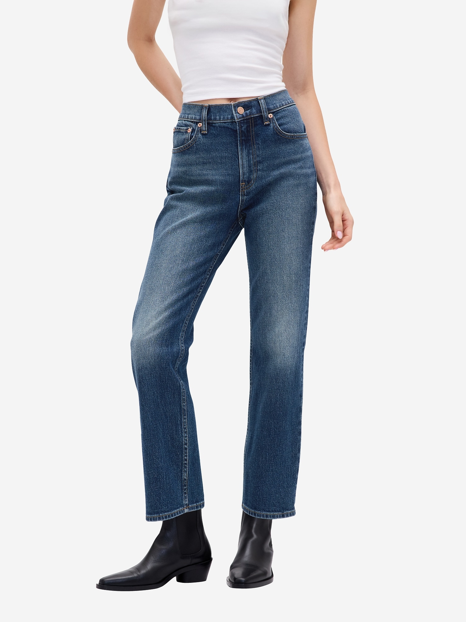 High Rise '90s Slim Straight Crop Jeans