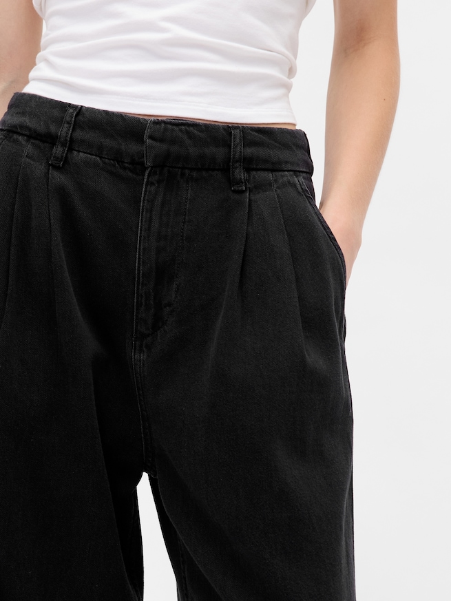 365 ハイライズ ウルトラソフト プリーツ デニムトラウザー-7