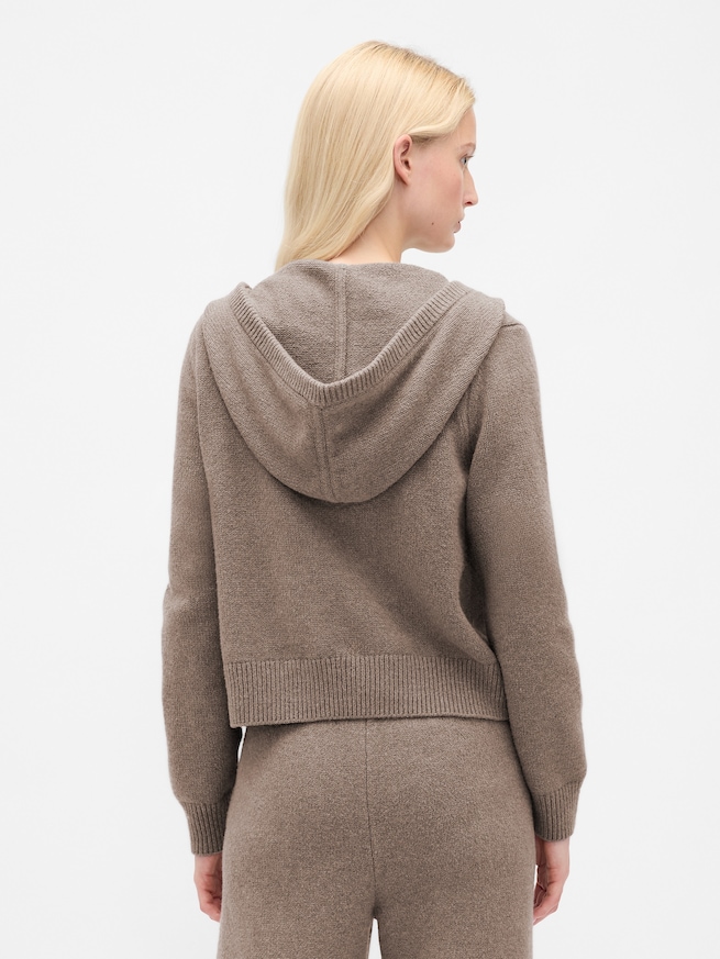 CashSoft カシミヤタッチ ジップアップ ニットパーカー-2