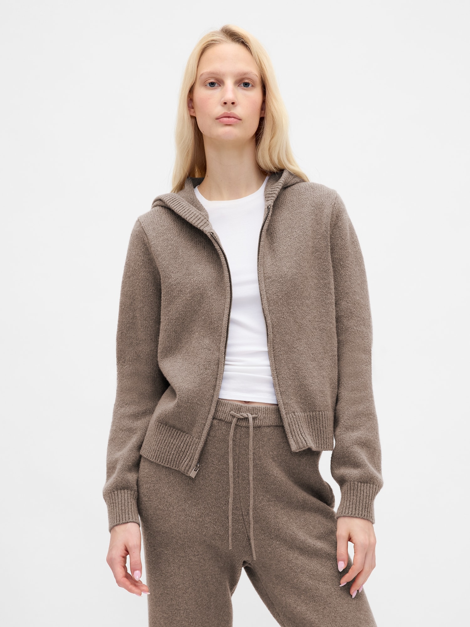 Gap CashSoft カシミヤタッチ ジップアップ ニットパーカー Gap CashSoft カシミヤタッチ ジップアップ ニットパーカー