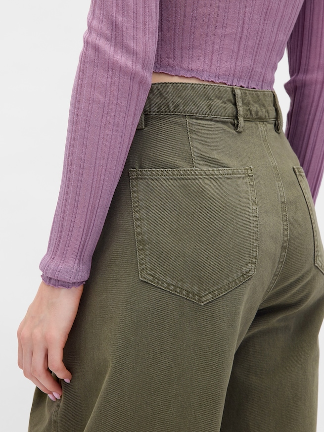 ミッドライズ ツイル バレルパンツ-7