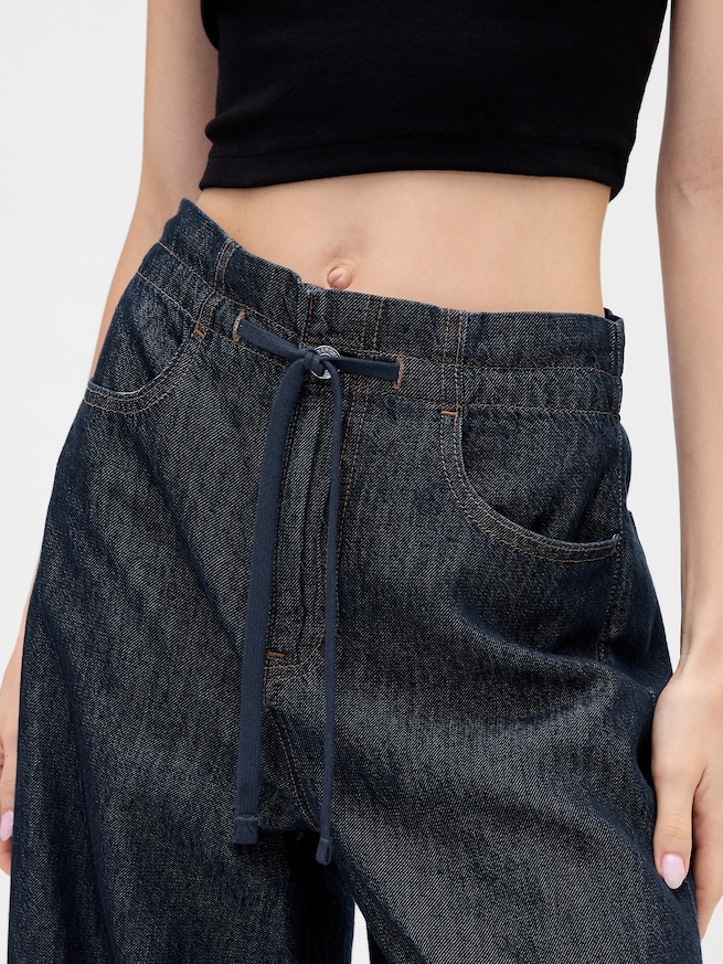 ハイライズ スーパーライト プルオン バギーデニム-5