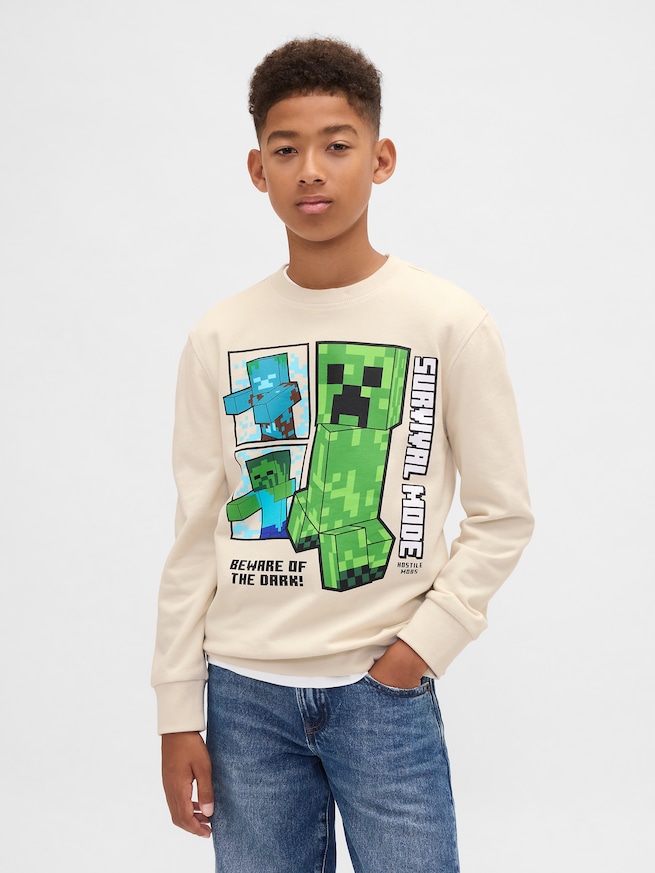 GapKids | マインクラフト グラフィック スウェットシャツ-0