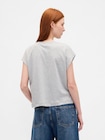 スーピマ® コットン リラックスフィット クロップドTシャツ-2