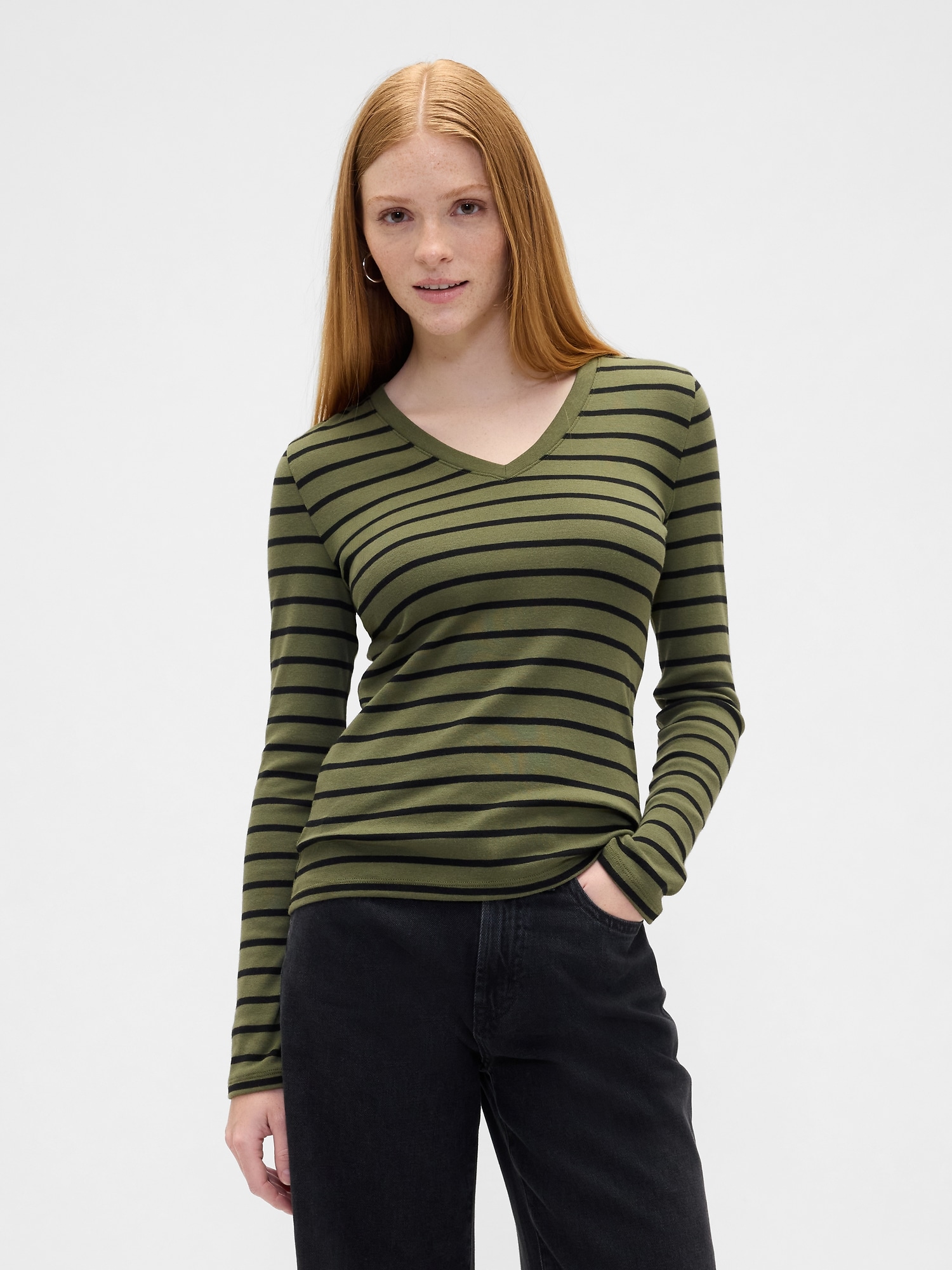 Stripe V-Neck T-Shirt