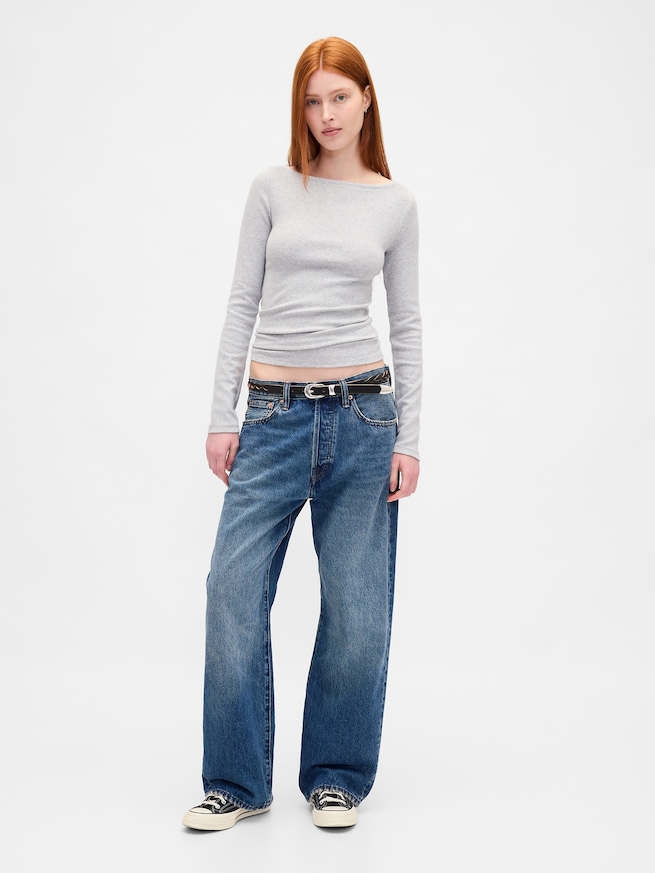 モダン ボートネックTシャツ-1