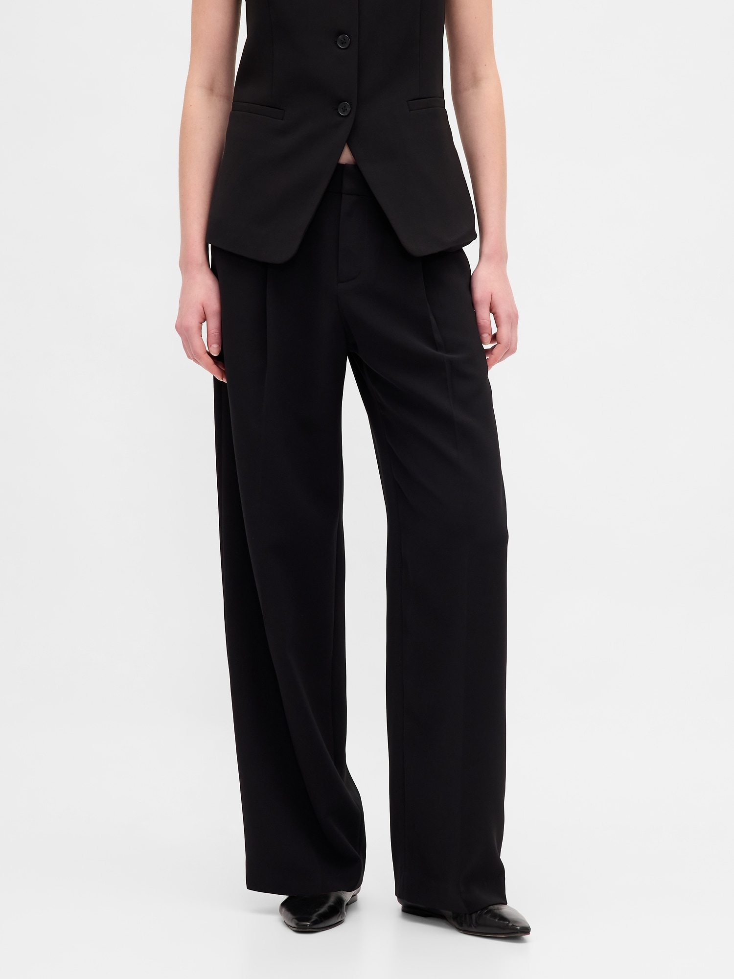 365 Low Rise Pleated Wide-Leg Trousers