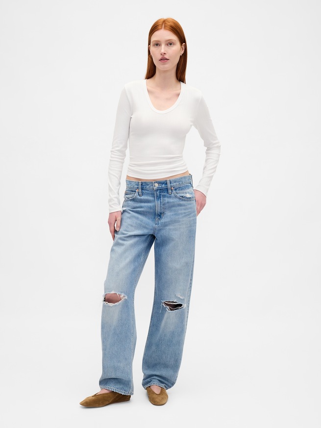 シアー モダンリブTシャツ-1