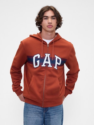 リラックス GAPロゴ ジップアップパーカー