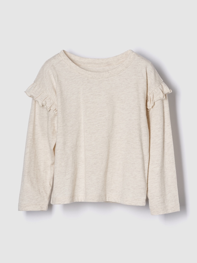 babyGap GAPロゴ ラッフルフリル クルーネックTシャツ-0