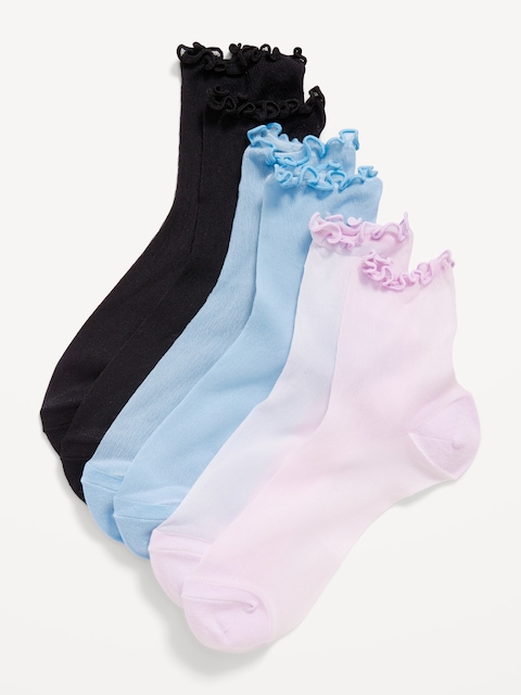 CHAUSSETTES COURTES TRANSPARENTES POUR FEMME (PAQUET DE 3 PAIRES)