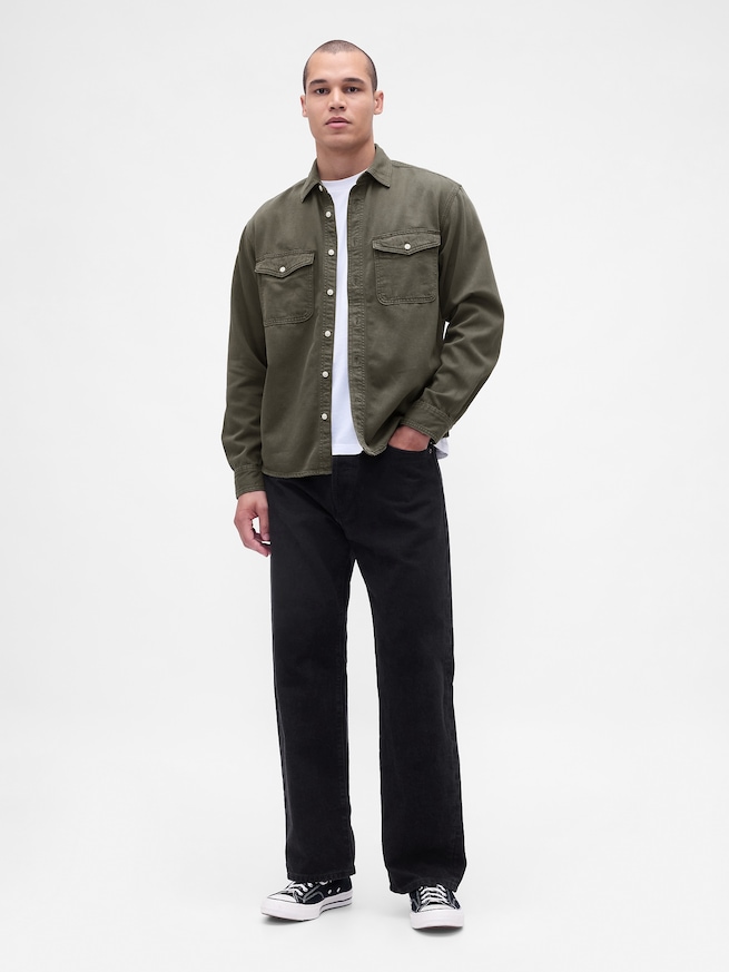 ウルトラソフトデニム リラックスシャツ-1