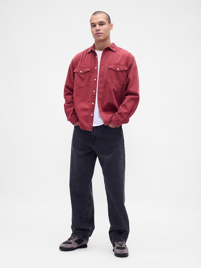 ウルトラソフトデニム リラックスシャツ-1