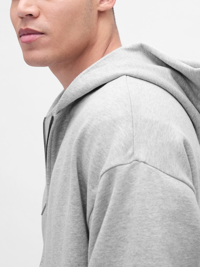 ヘビーウェイト オーバーサイズ ジップアップパーカー-3