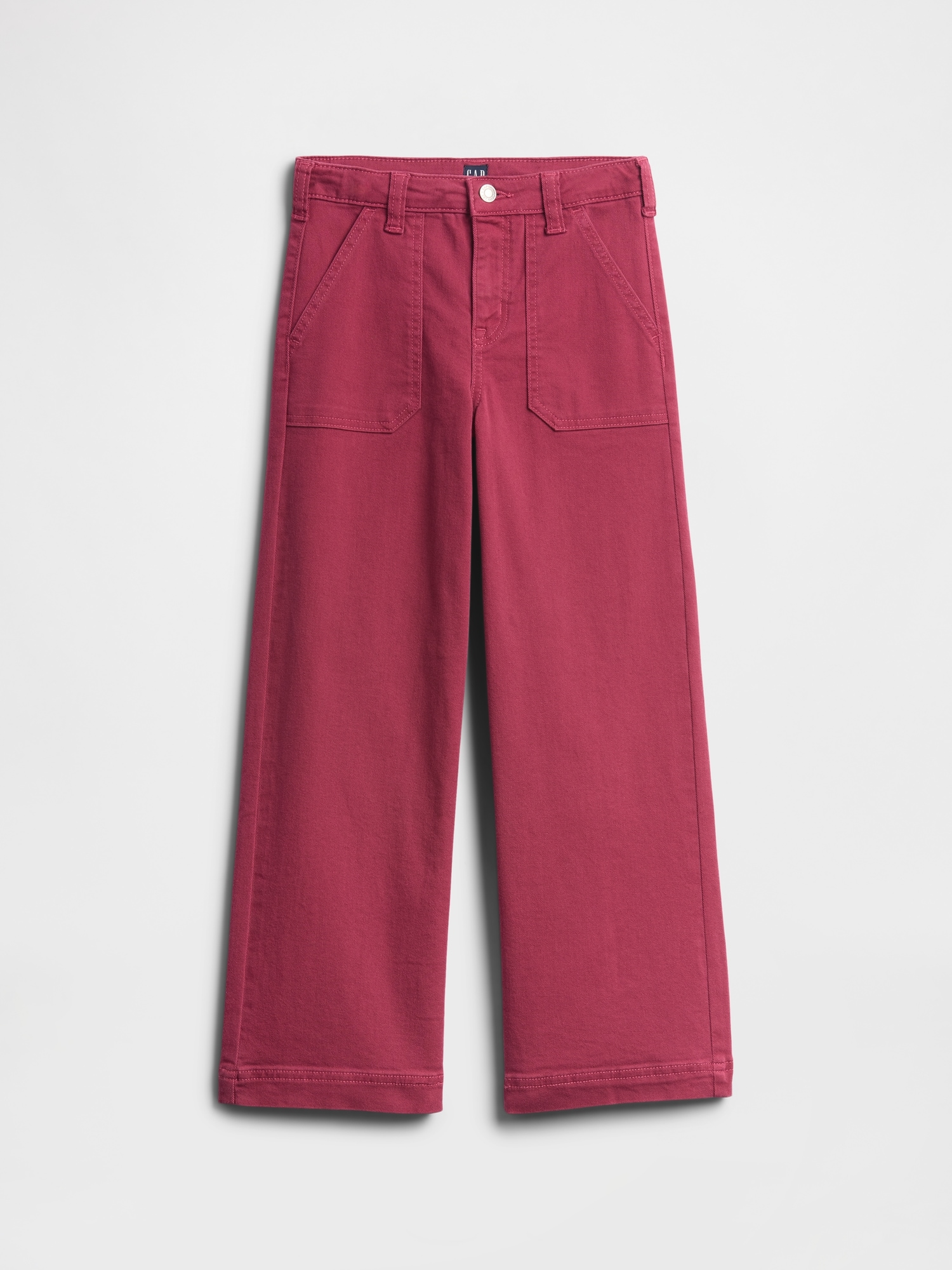 Kids High Rise Utility Wide-Leg Jeans