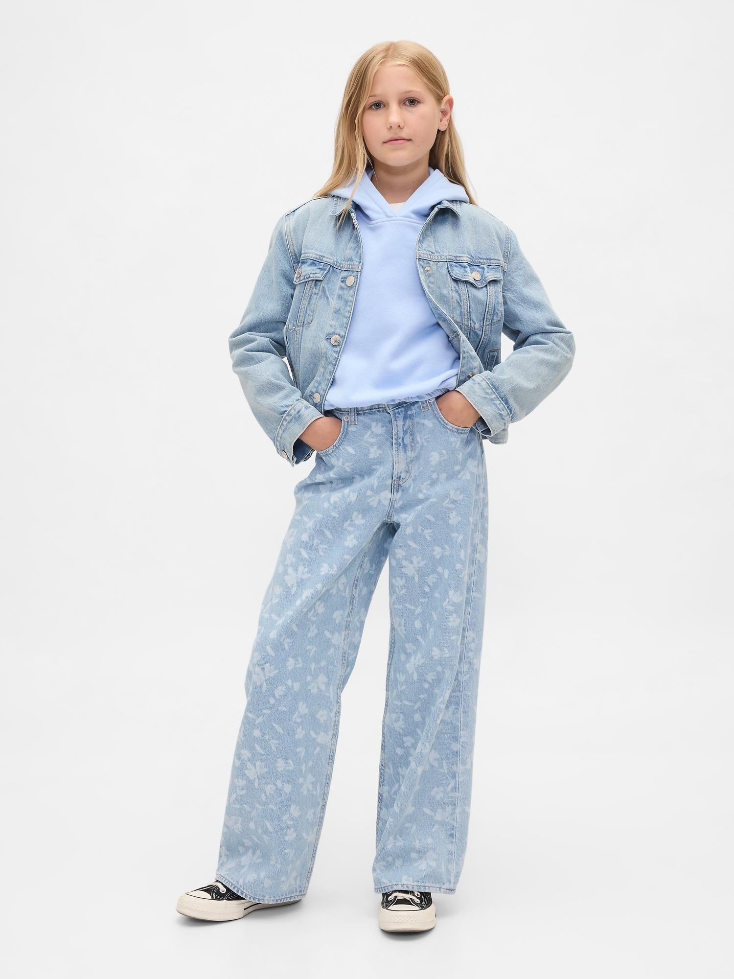 Kids Low Rise Stride Wide-Leg Jeans