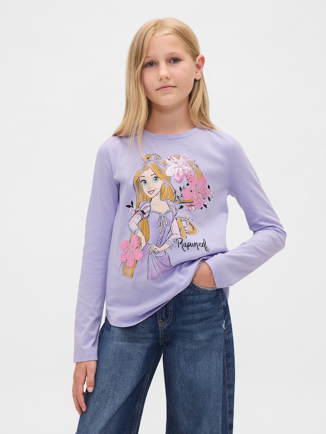 GapKids × ディズニー リラックスフィット フリッピー スパンコール グラフィック Tシャツ-0