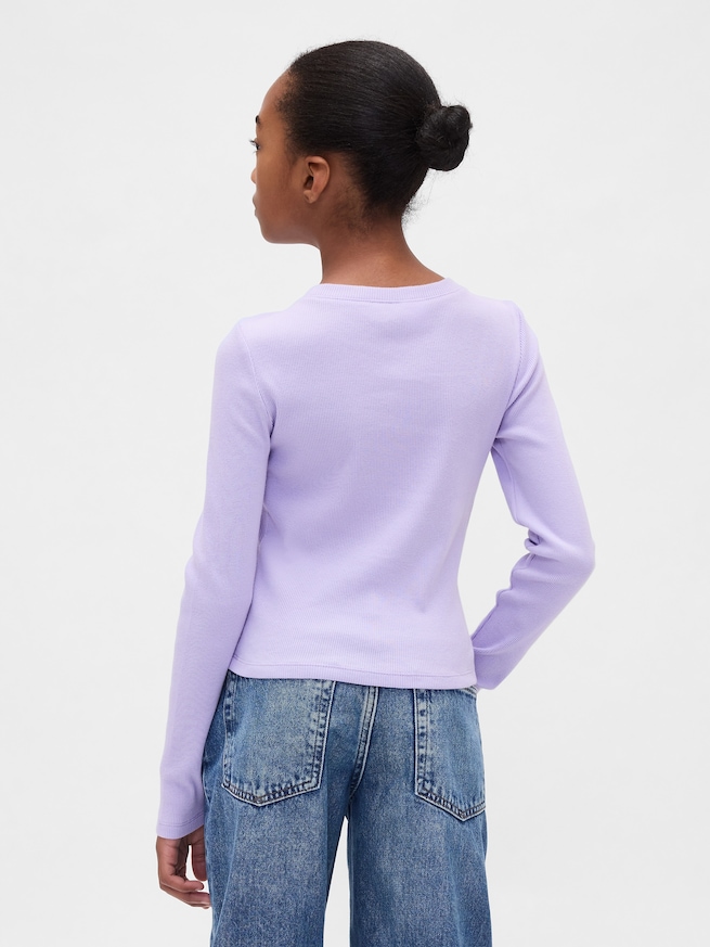 リブ クルーネック Tシャツ (キッズ)-2