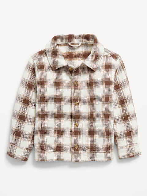Long-Sleeve Plaid Flannel Pocket Shirt for Toddler Boys