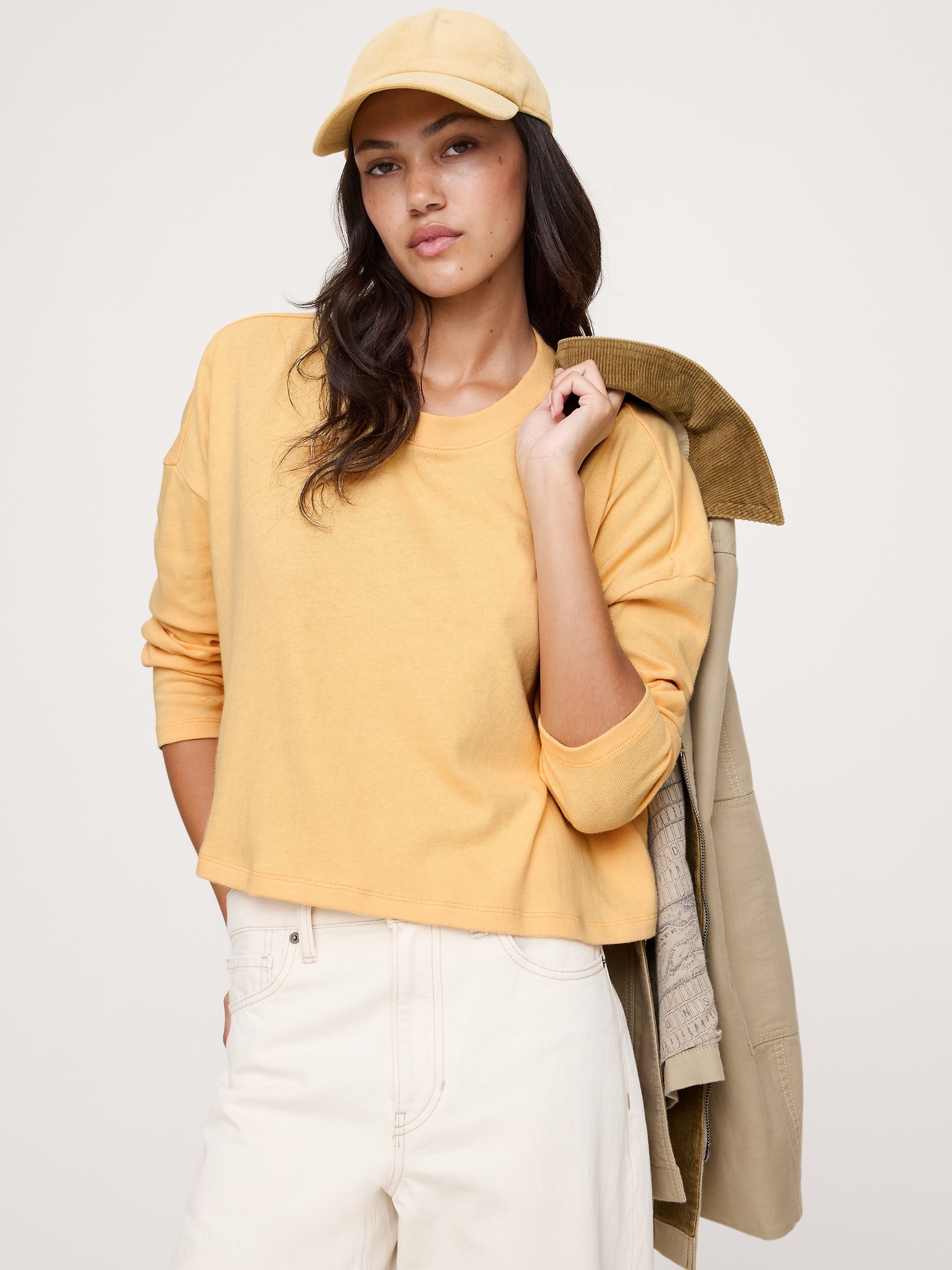 Jersey Cotton Cropped T-Shirt