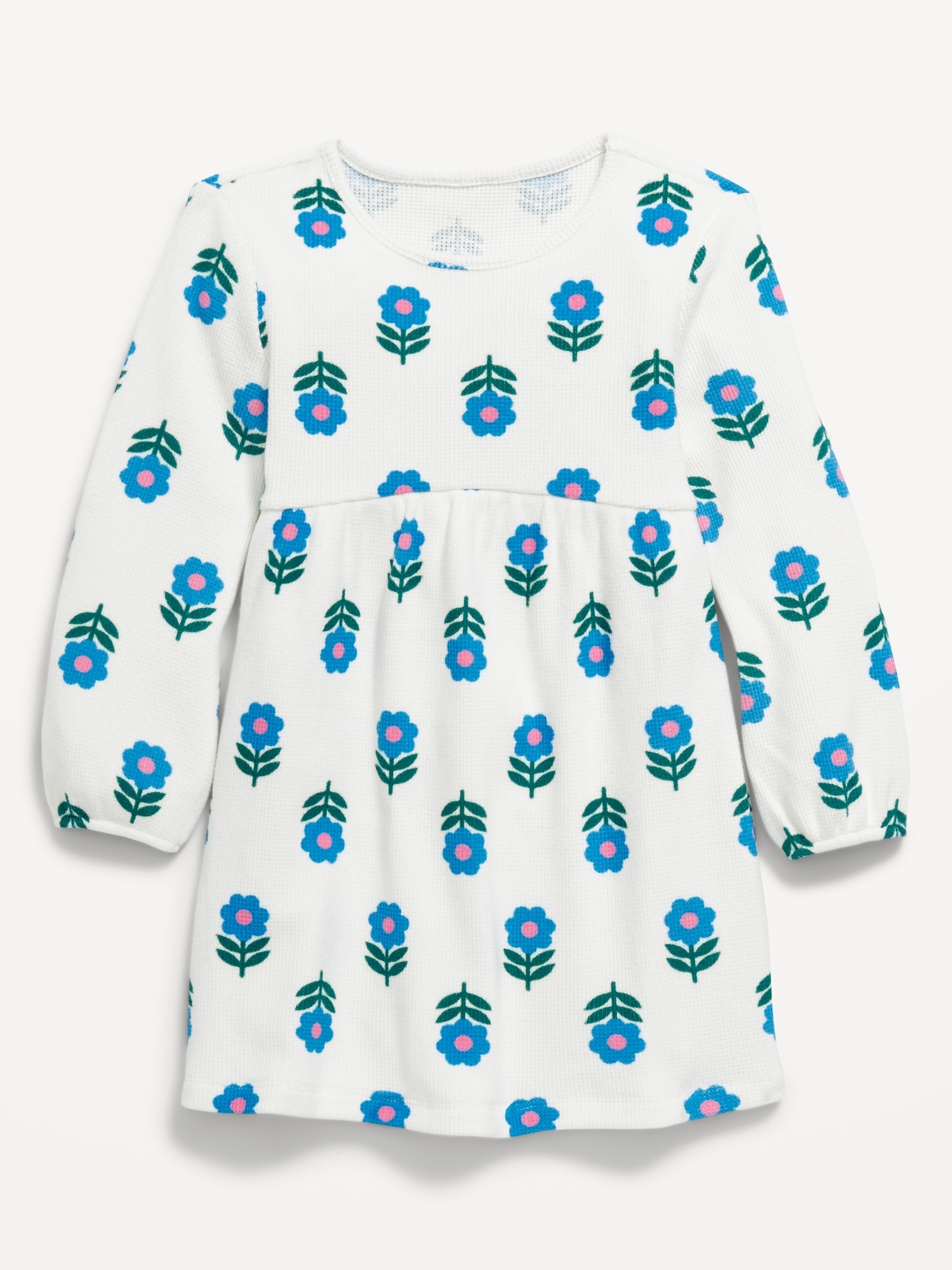 ROBE EN TRICOT GAUFRÉ À MANCHES LONGUES POUR TOUTE-PETITE FILLE