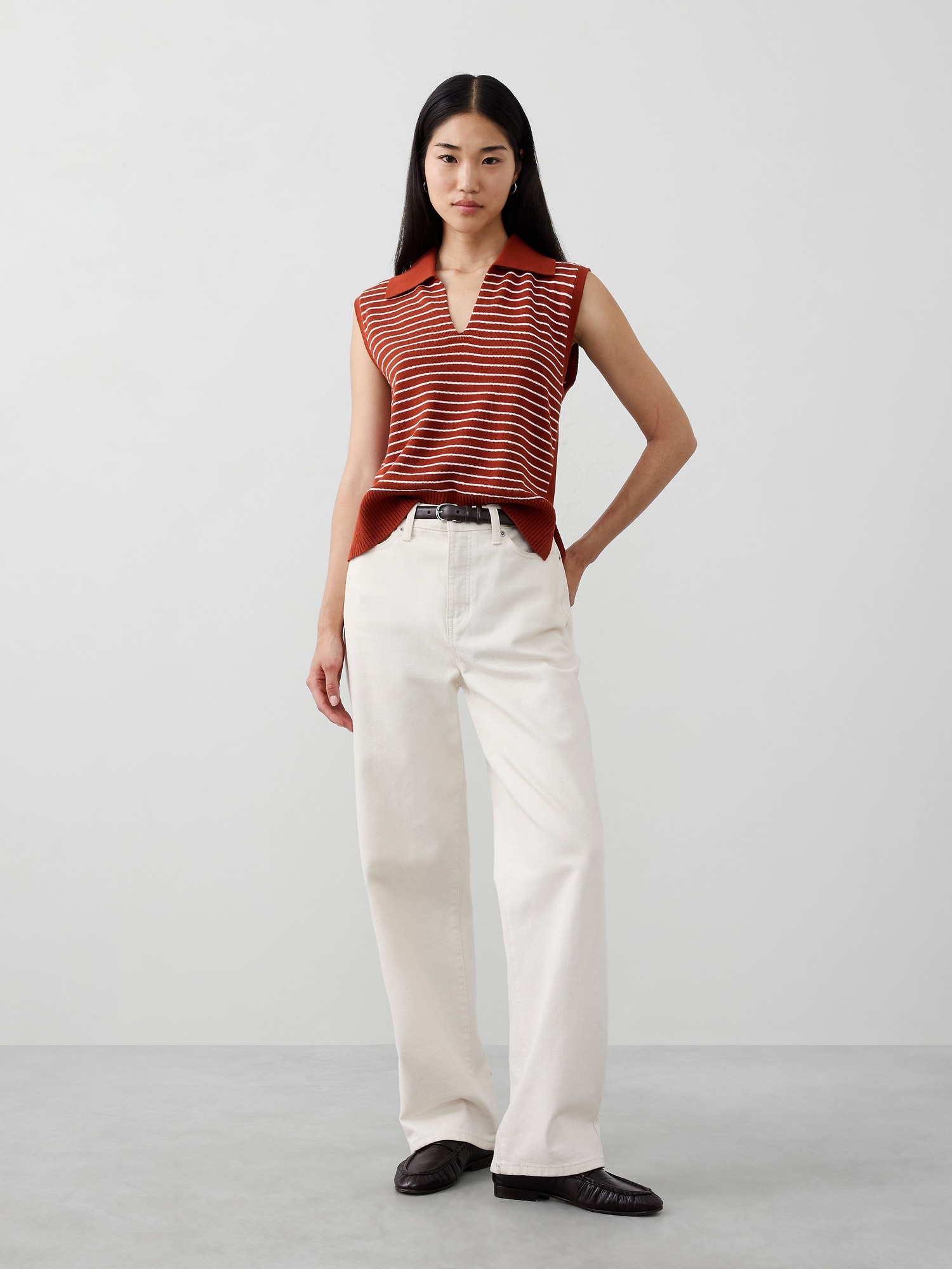 Striped Polo Sweater Tank